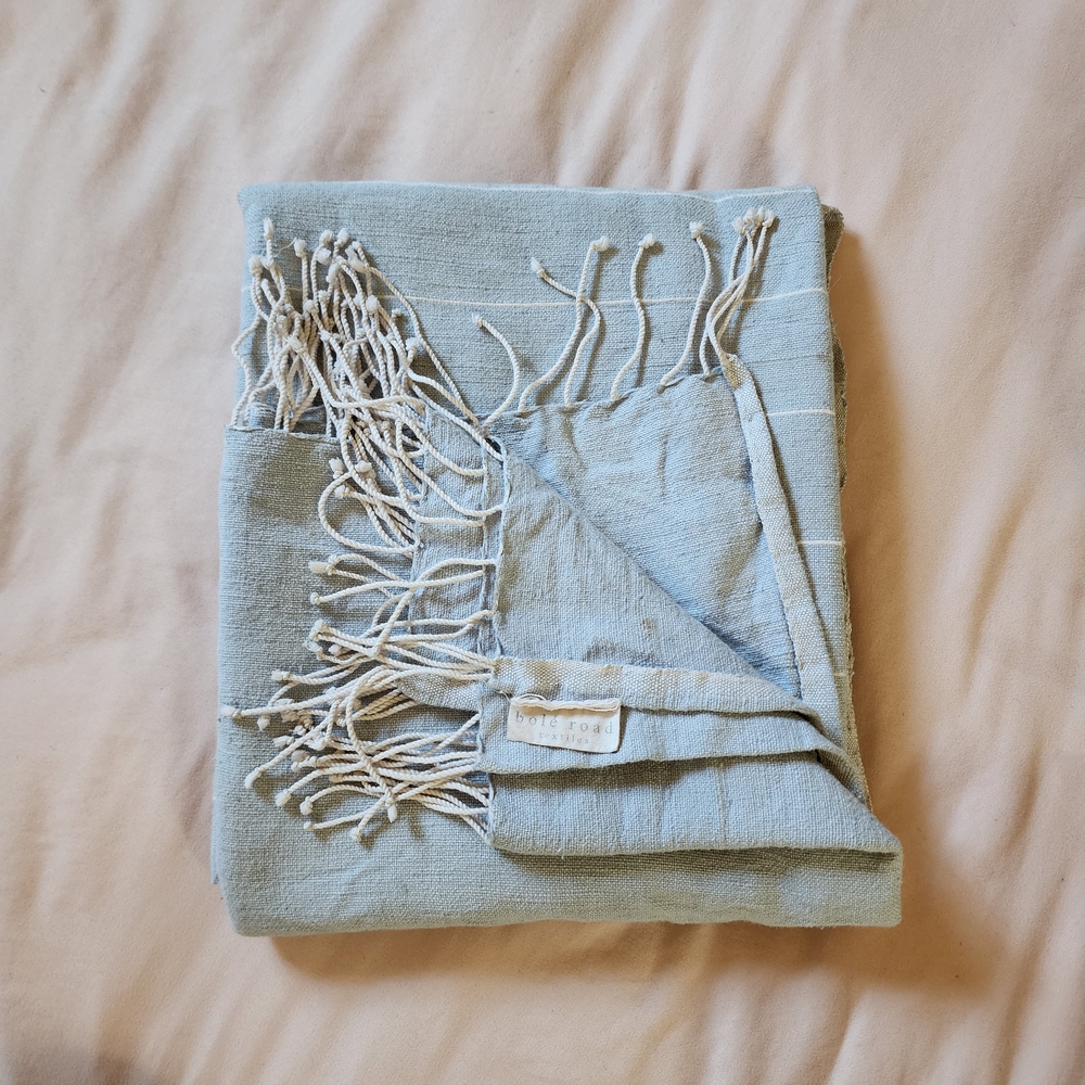 Melkam Bath Sheet by Bolé Road Light Blue
